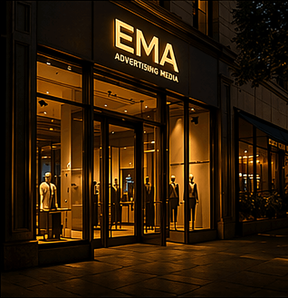 Retail frontage and illuminated signage