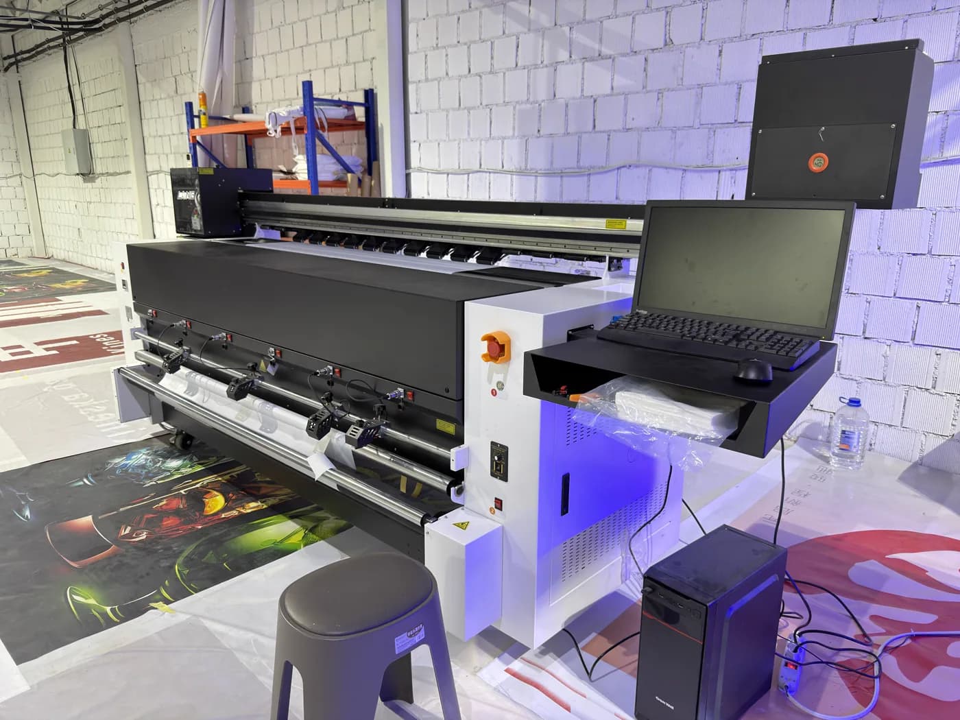Large-format printing in progress
