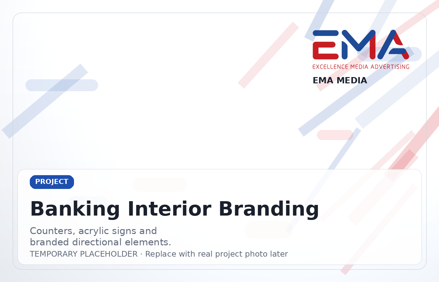 Bank branding package with facade graphics and branch signage