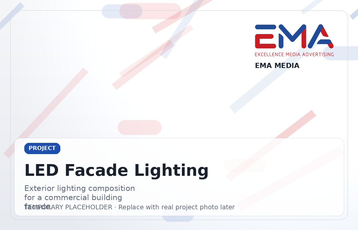 LED facade lighting project for night-time brand impact