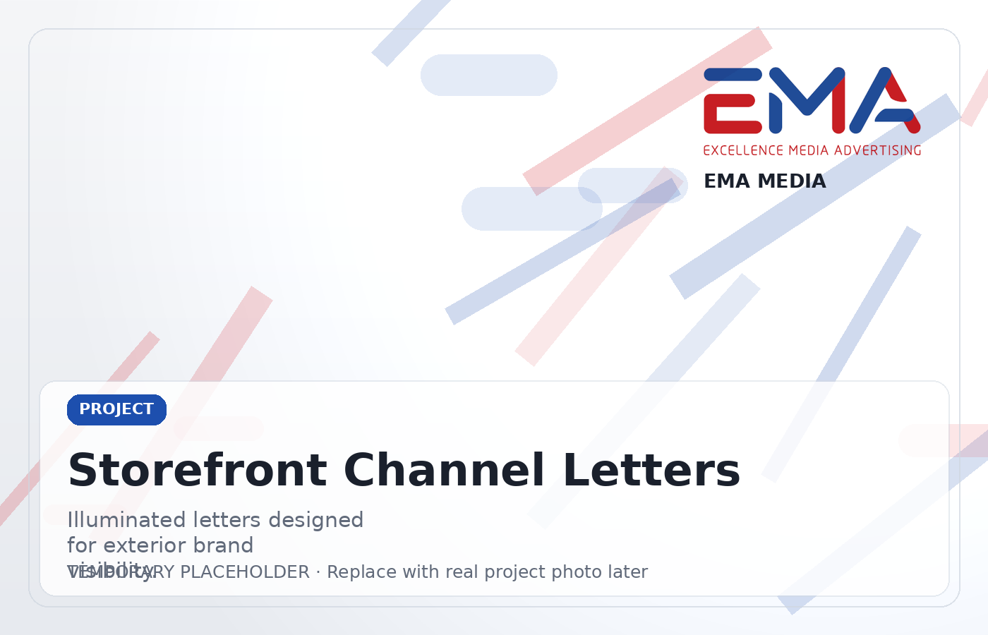 Channel letter set for storefront branding