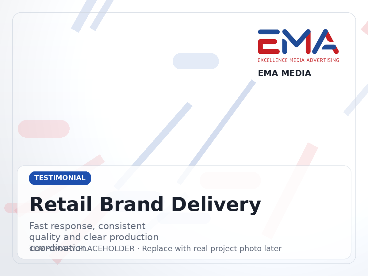 Temporary testimonial reference image for retail rollout project